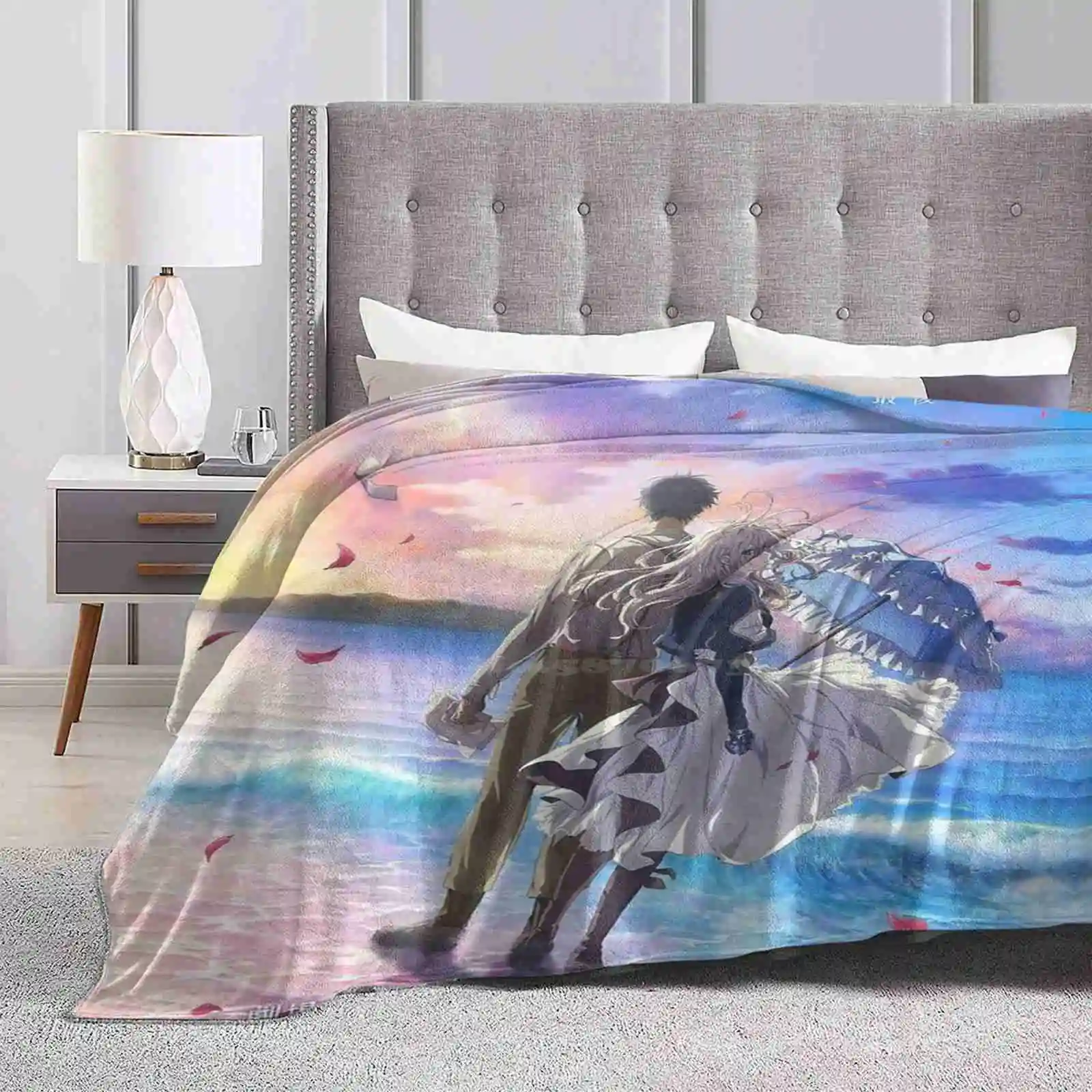 Evergarden модное мягкое теплое одеяло для кино фиолетовое манга смешное винтажное