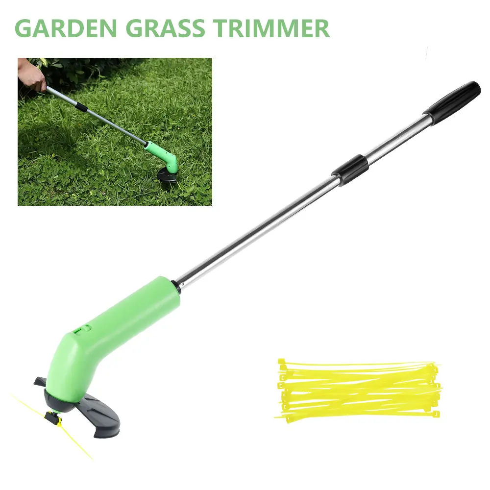 Grass Trimmer Cordless Lawn Weed Cutter Edger with Zip Ties Gardening Mowing Tools Kit
