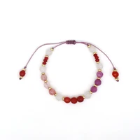 vlen boho natural stone bracelet for women 6mm red beads pulseras jewelry faceted beaded bracelets bangle birthday gift