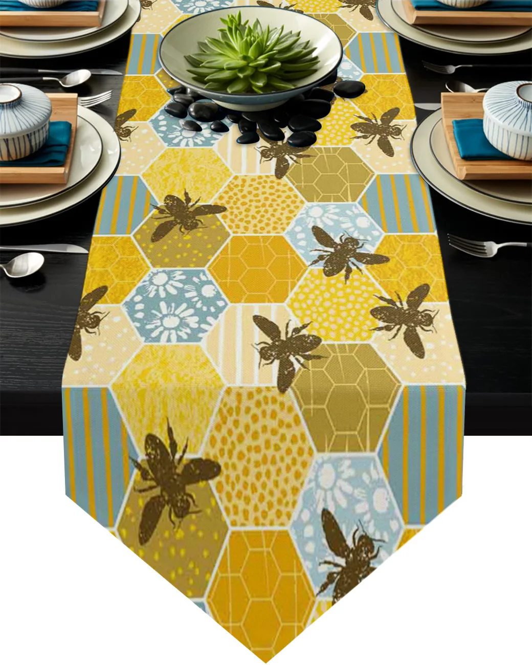 

Bee Hive Flower Morocco Fashion Table Runners Cotton Linen Table Runner Wedding Party Decoration Home Table Runner