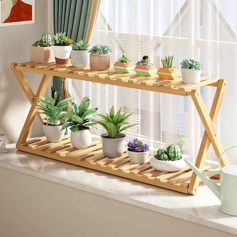 

Window Shelf Shelf Balcony Layer Succulent Flower Shelf Bay Shelving Ground Pot Rack Pot Double Flower Rack Flower Display