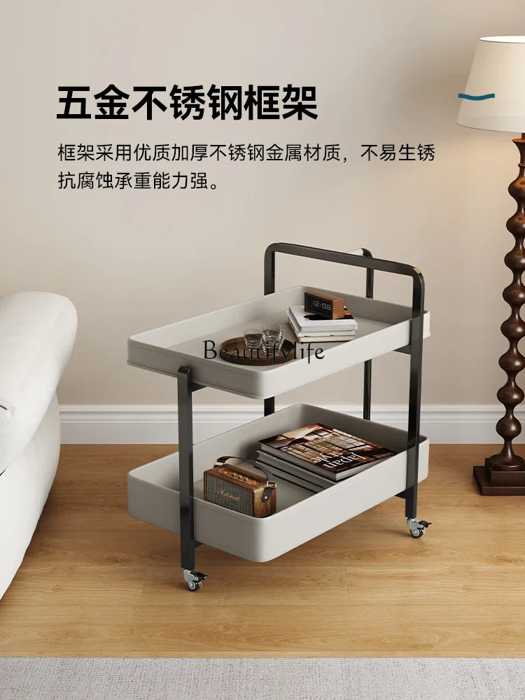 Итальянская модель роскошное кожаное седло съемный диван-тележка для гостиной