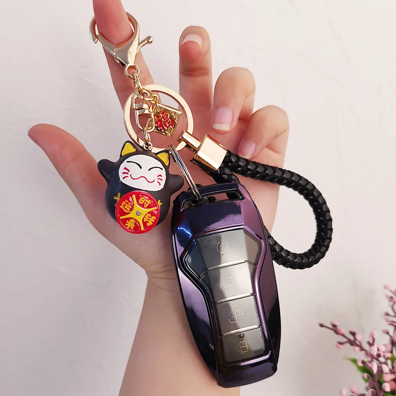 

Mobile Phone Lanyard Spin Lucky Cat Rope Finger Ring Ring Lanyard Anti-lost Sling Cute Keychain Pendant Keychain Pendant Braided