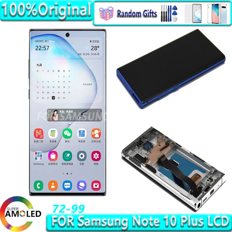 Оригинальный экран для Samsung Note 10 Plus, дисплей с рамкой 6,8 дюйма, Note10 + Sm-n975f/ds N975a N975u, ЖК-экран Оригинальный экран для Samsung Note 10 Plus, дисплей с рамкой 6,8 дюйма, Note10 + Sm-n975f/ds N975a N975u, ЖК-экран
