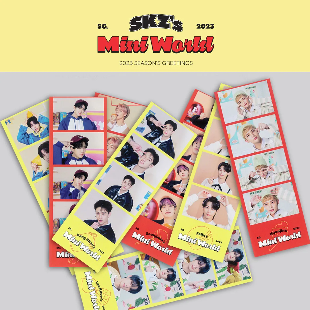 

Kpop Idol 8pcs/set Lomo Cards Stray Kids Photo Card Postcard 2023 Season's Greetings 4cut Bookmark for Fans Collection