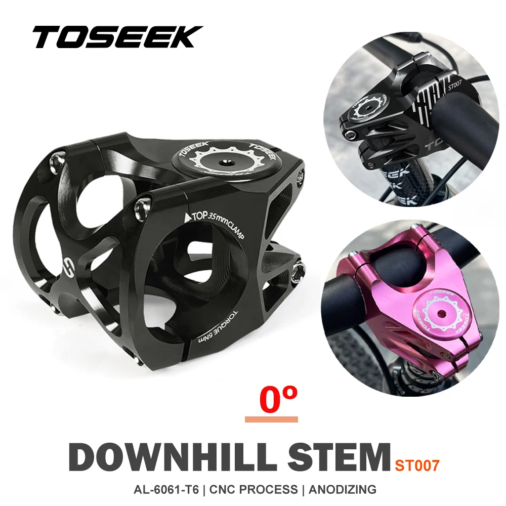 

TOSEEK ST007 MTB Stem 0 Degree 32mm/45mm Ultralight High-strength Short Handlebar Stem Aluminum Alloy Hollow Out Bike Stem