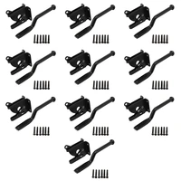 10X Self Locking Gate Latch Automatic Gravity Lever Fence Gate Lock For Wood Fence Gate Door Latches Steel Black