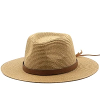 unisex panama straw sun beach hats with big brim womens sun visor accessories for summer suitable for male ladies free shipping