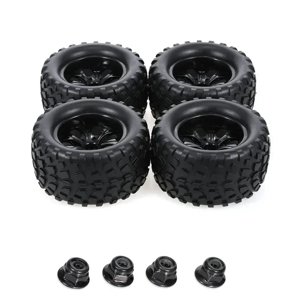4 шт. 125 мм резиновые шины и колесные диски 1/10 RC Monster Truck 12 шестигранные с