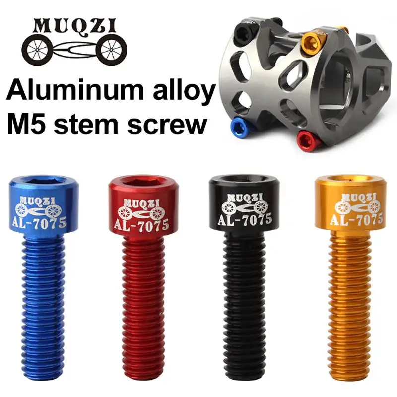 

4Pcs Bicycle Handlebar Stem Screw 7075 Aluminum Alloy M5*17mm Mountain Road Fixed Gear Stem Riser Bolts Bicycle Parts 9