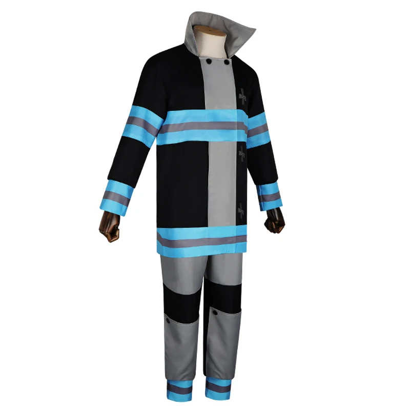 Аниме Shinra Kusakabe Косплей Костюм Топ Брюки Пальто Пожарный Униформа Пожарного