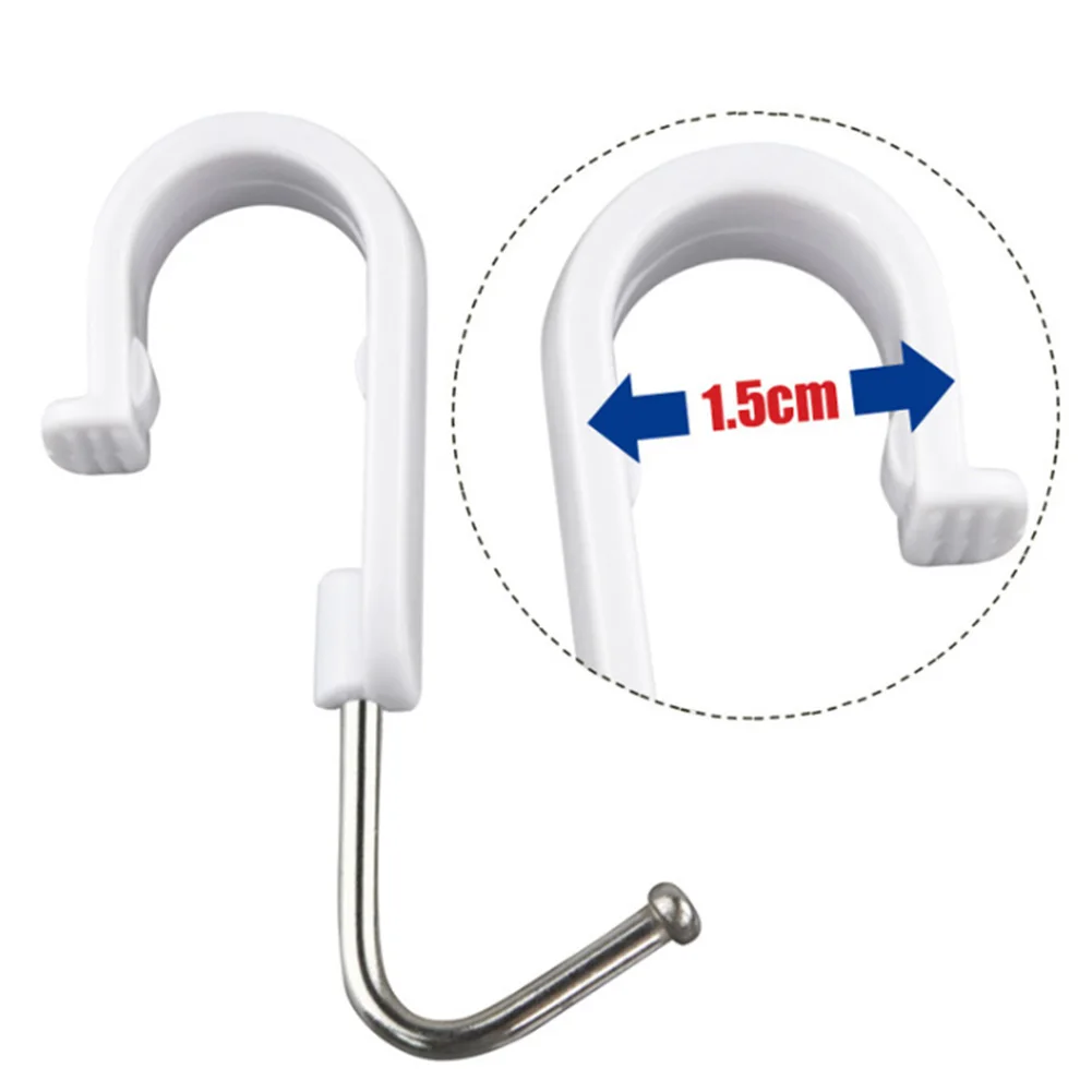 

7pcs Bathroom Organizer Hanger Kitchen Multifunction Stainless Steel Rack Holder Storage S Shape White 360 Degrees Rotated