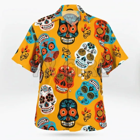 Skull Funny 3D All Over Printed Hawaiian Shirt Men's For Women's Harajuku Casual Shirt Unisex