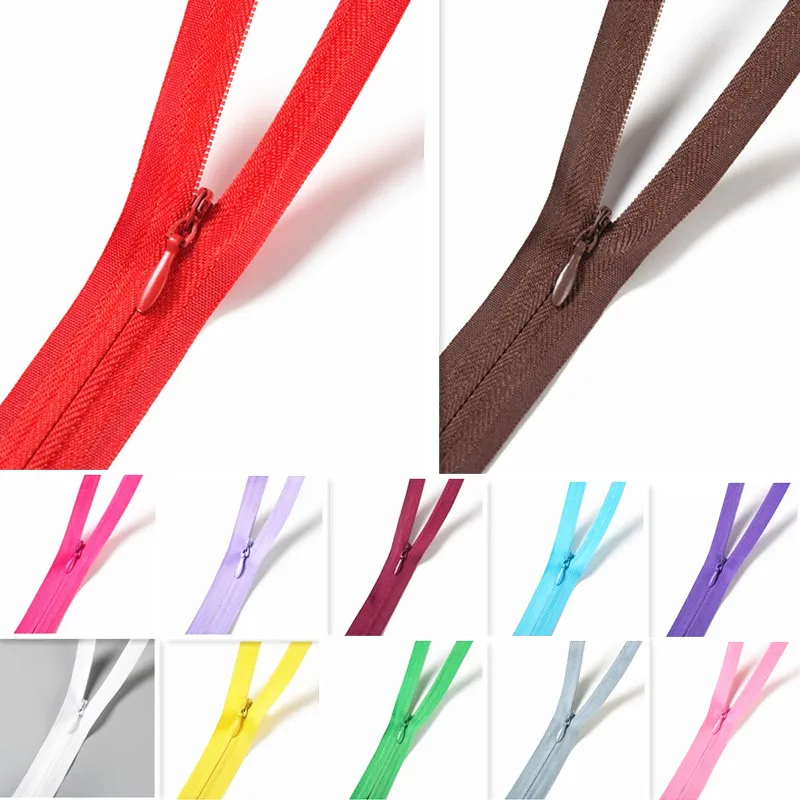

100Pcs 3# Concealed Zipper 30-50Cm (12-20 Inches) Tailor Sewing Process Multi Color Optional