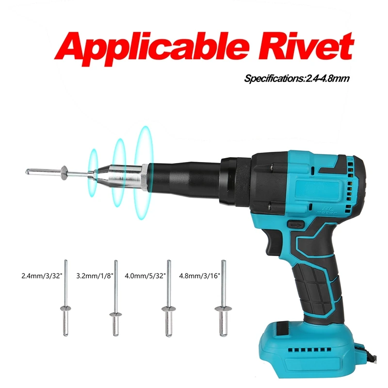 

Аккумуляторный пистолет для заклепок, бесщеточный клепальный автоматический инструмент для заклепок, электрический пистолет для заклепок...