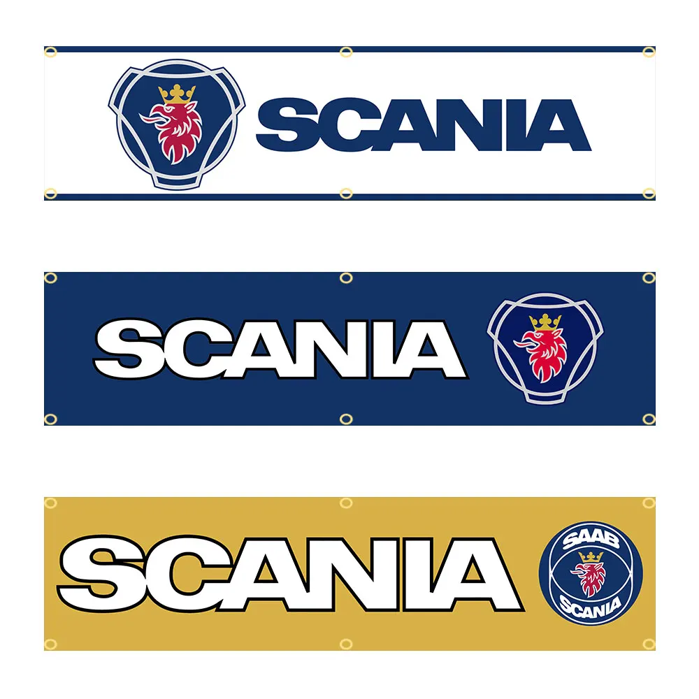 

60x240 см SCANIAS баннеры на машину Tapestry Полиэстер Печатный флаг для гаража или улицы для украшения