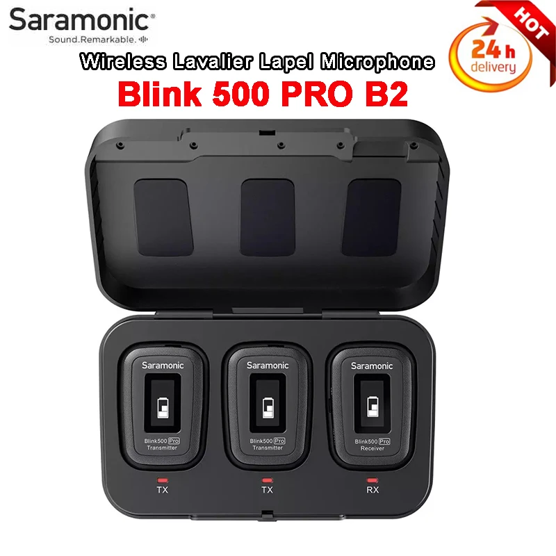 

Saramonic Blink500 Pro Blink 500 Ultracompact 2.4G Hz Dual-Channe Wireless Lavalier Lapel Microphone for Smartphones DSLR Camera