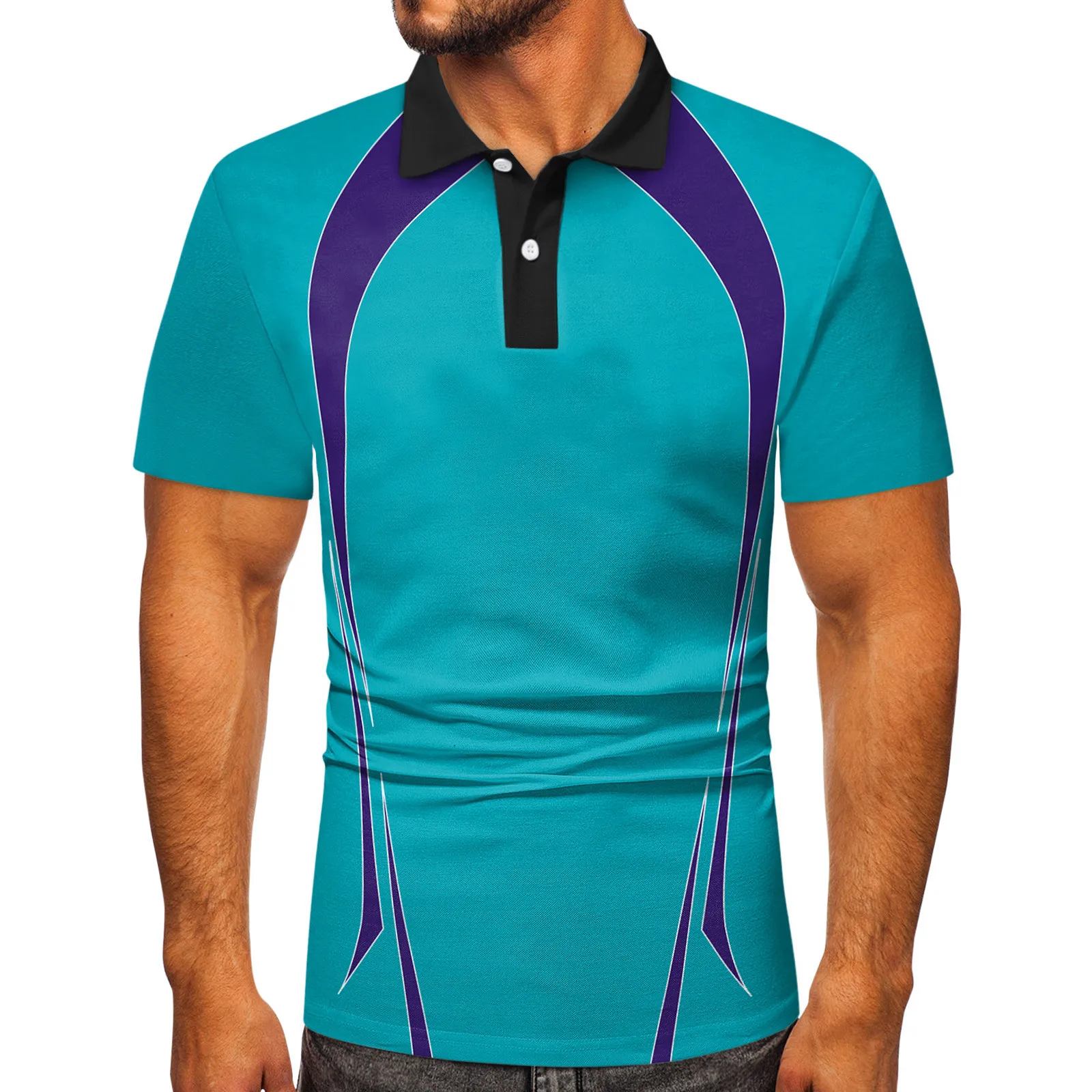 

Мужская Повседневная летняя рубашка с отложным воротником и короткими рукавами