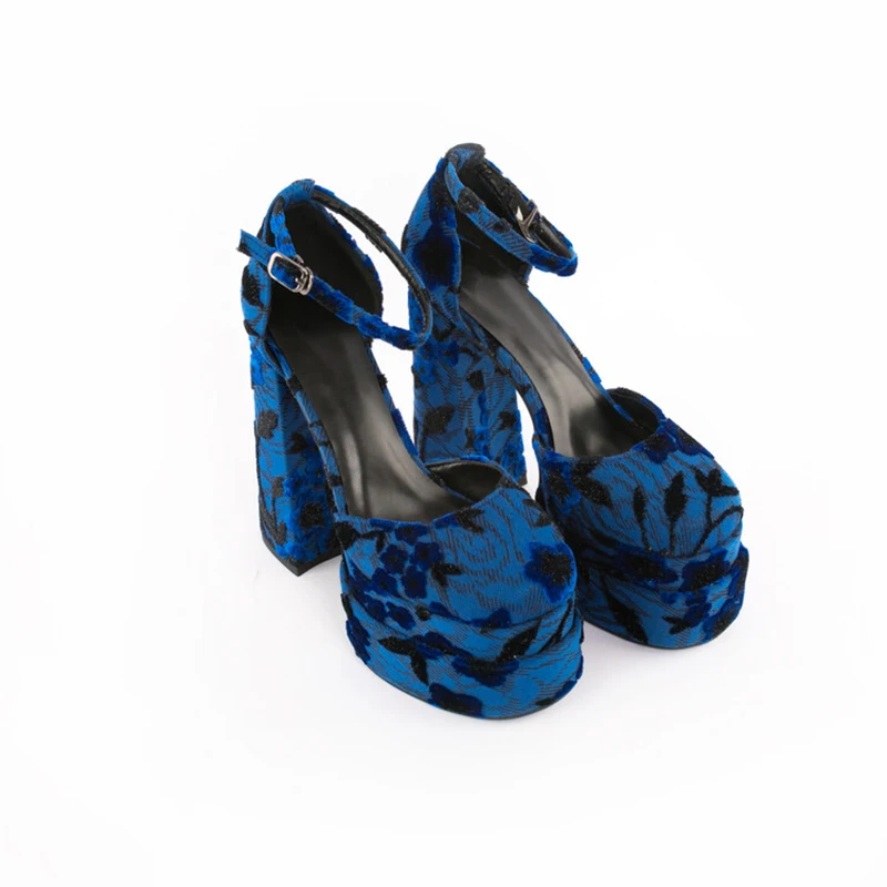 

Flannel Vamp Design Women's Shoes Summer New Buckle Strap Flower Decor Sandals Personality Thick Sole Fashion Fairy Shoes