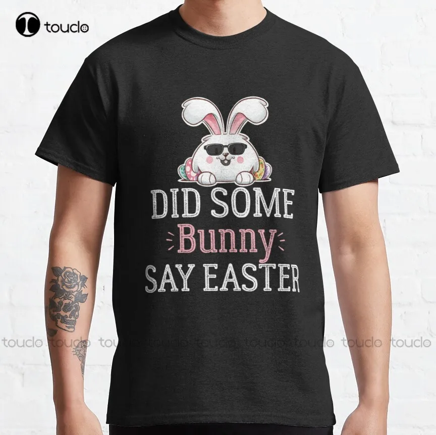 

Классическая мужская футболка с изображением забавного зайчика из «Да какого-то кролика», белые футболки, дышащая хлопковая Футболка с циф...