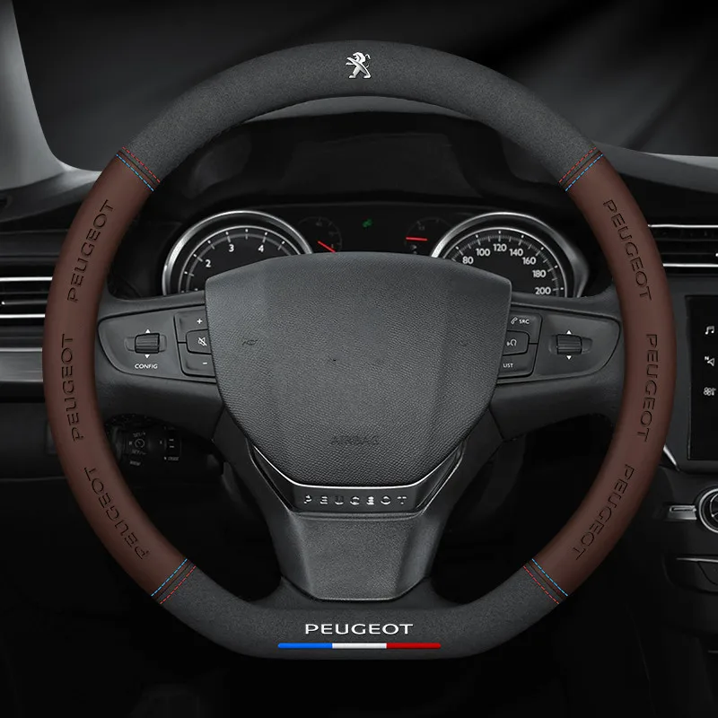 

38cm 3D embossing breathable Car Steering Wheel Cover For Peugeot 107 206 207 208 306 307 301 308S 407 2008 3008 4008 5008 RCZ