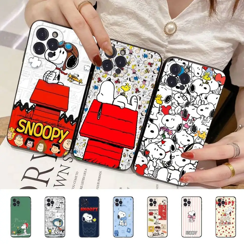 Фото Милый мультяшный чехол S-Snoopys для iPhone 17, 16, 15, 16e, 14, 13, 12, 11 Pro Max Plus, чехол-накладка, коque №3