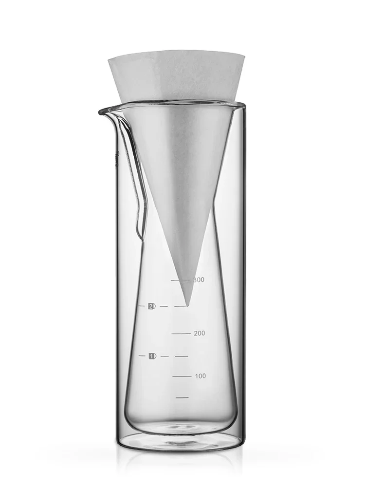 Фильтровальная бумага для ручной стирки 70 градусов Двухслойное стекло кофейник