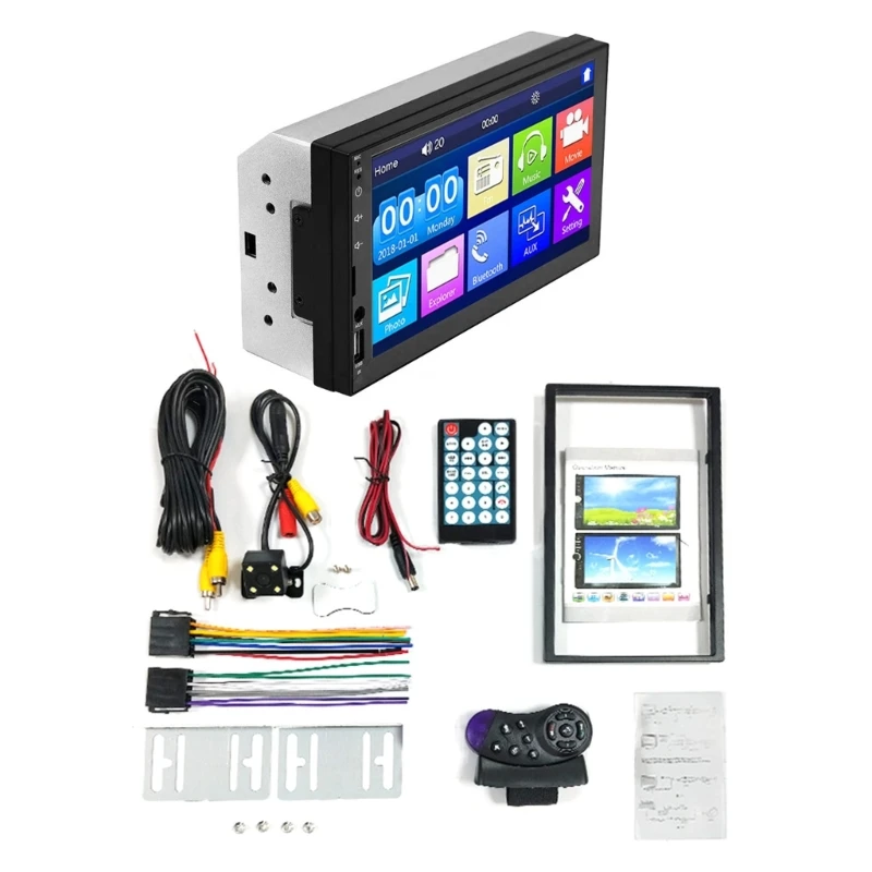 

7-дюймовая автомобильная камера заднего вида, радиоприемник, Bluetooth-совместимый стереоаудиоплеер, Прямая поставка