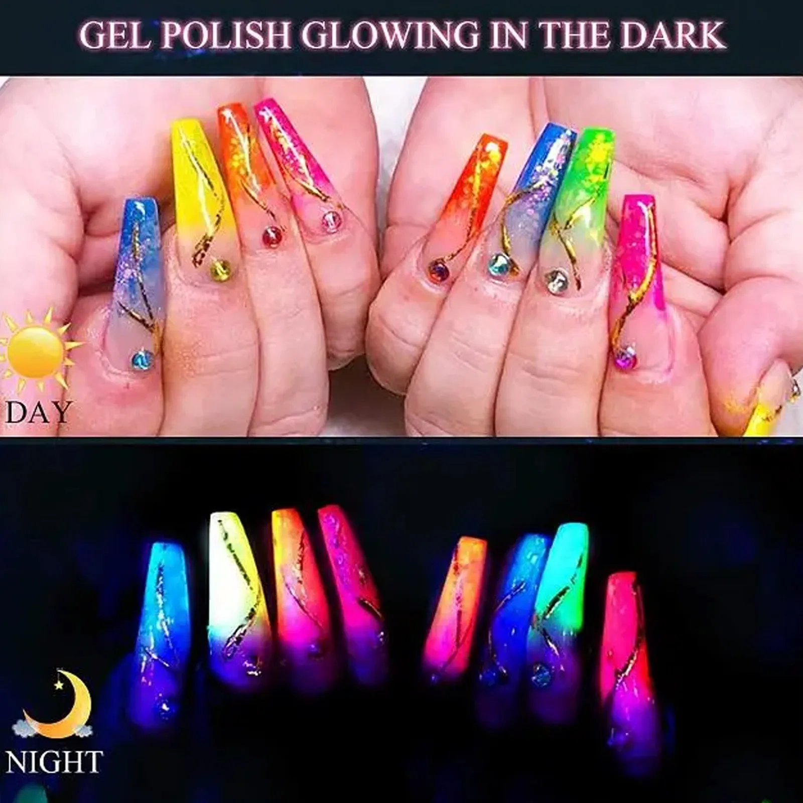 Набор гель-лаков для ногтей набор французского маникюра светящийся песок клей