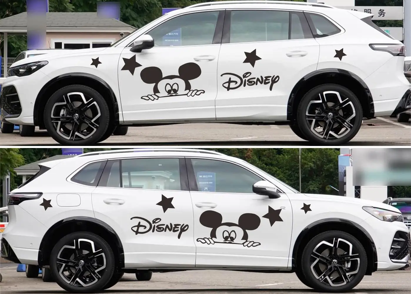 Фото Наклейка на кузов автомобиля Volkswagen SUV с изображением Микки Мауса от Disney, виниловая наклейка для гоночных автомобилей, полноцветная, самоклеящаяся, для декора авто №1