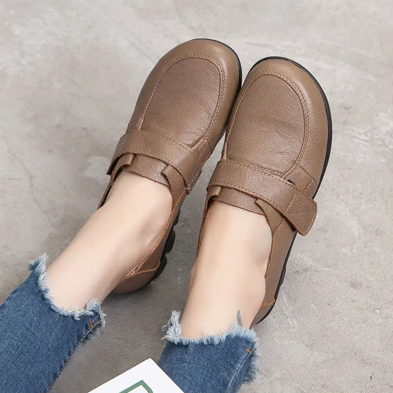 Top Quality Red Wedding Flats Women's Luxury Real Leather Shoes Big Size 42 Ladies Loafers Mom Work Shoes Woman Black Moccasins