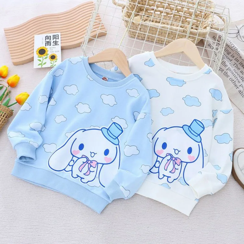 

Cinnamoroll Kids Pajamas Kawaii Sanrio Kuromi Fall and Winter Super Cute Girl Thick Flannel Cartoon Mymelody Top