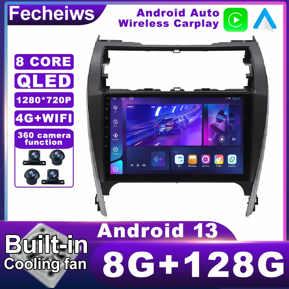 

Автомобильный радиоприемник 10,1 дюймов Android 13 для Toyota Camry 2012 - 2017 QLED видео 4G LTE DSP стерео BT мультимедийное Авторадио ADAS WIFI RDS