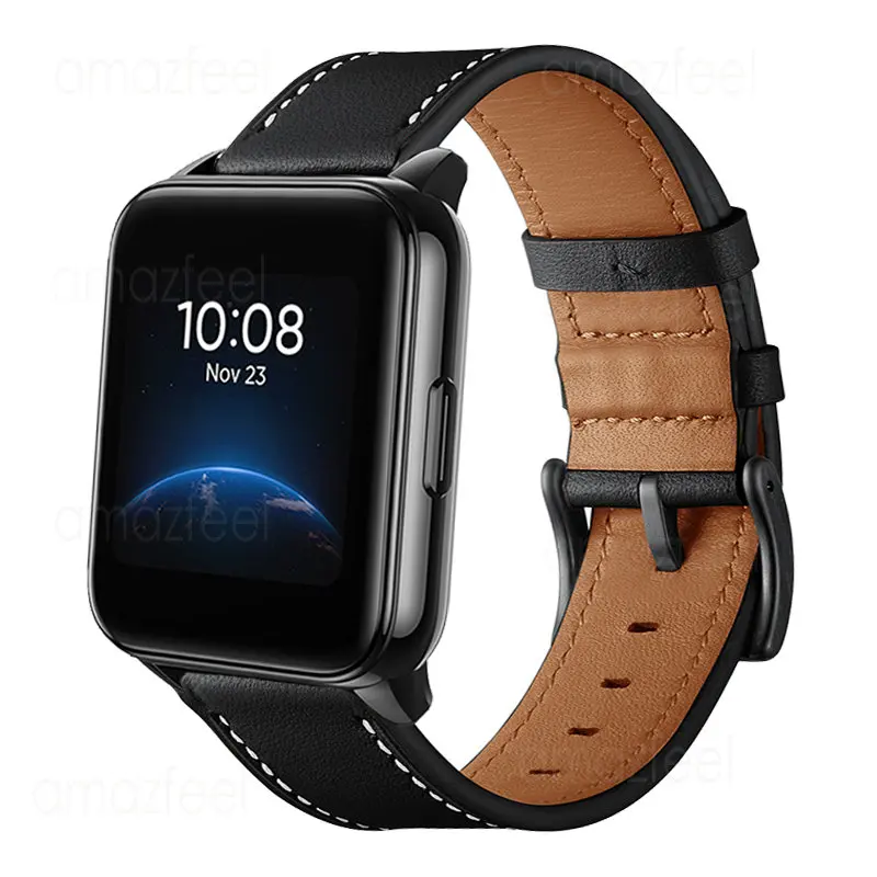 

Ремешок из натуральной кожи для смарт-часов Realme Watch 2/2 Pro, 22 мм