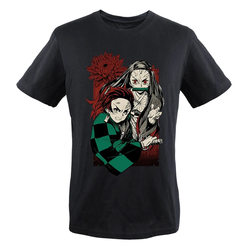 

Demon Slayer Mens Summer Tshirts Tanjirou Mangas Kimetsu Graphic Anime T-Shirt New Breathable Tops Printed Camisa Masculina