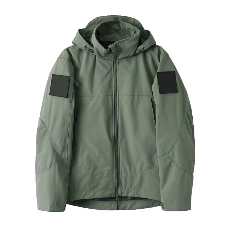 

Куртка с капюшоном, Мужская одежда, ветровка на молнии, водонепроницаемая ветрозащитная уличная куртка на весну и осень, Мужская блестящая ...