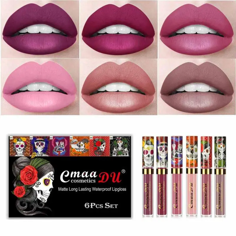

6Pcs/set Matte Lip Gloss Set Liquid Lipstick set Waterproof Long Lasting Moisturizing Lipstick Women Lip Tint Cosmetics TSLM1