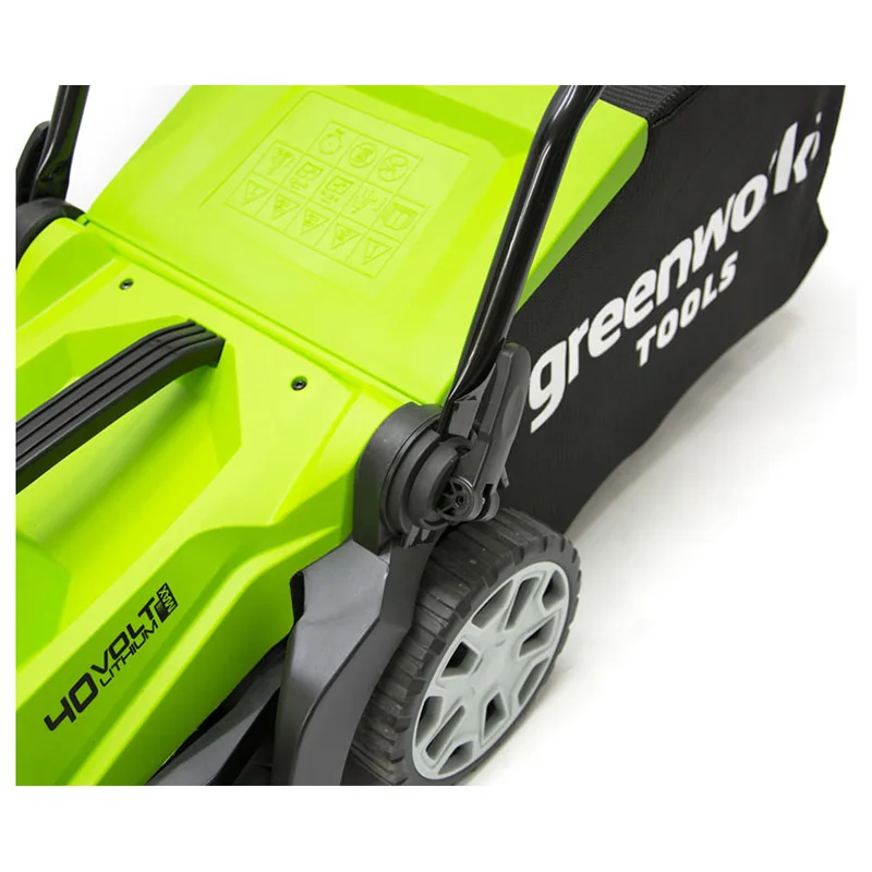 Газонокосилка аккумуляторная Greenworks G40LM35K2 40V (Li-Ion аккумулятор ширина скашивания 350