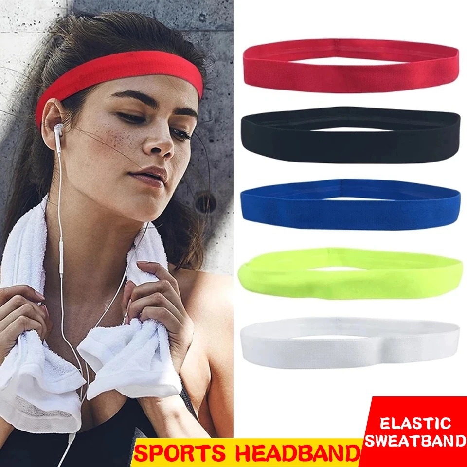 

Unisex Breathable Sweat-absorbing Headband Sports Sweat Hair Bands Forehead Protection Running Fitness Yoga Elastic Sweatband