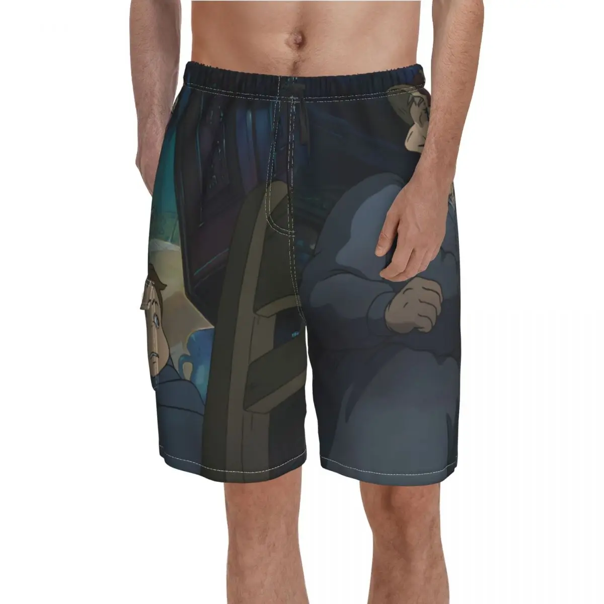 

Howls Moving Castle Grandma Sophie Board Shorts Markl Pattern Beach Short Pants Males Print Plus Size Swimming Trunks Gift idea