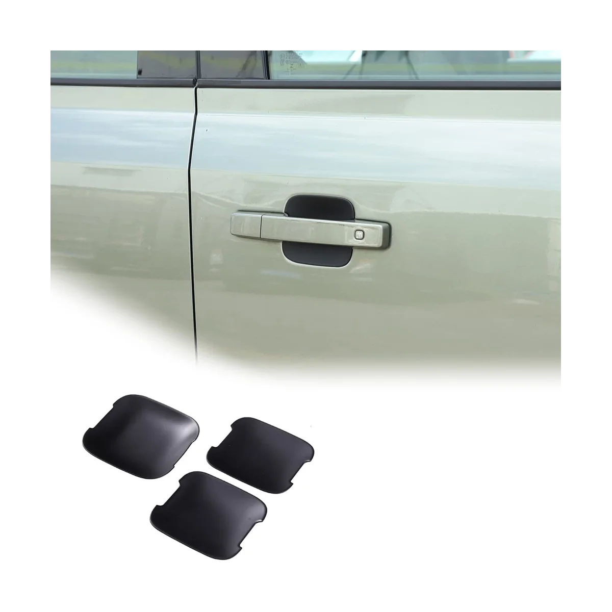 

For Land Rover Defender 90 2020-2023 Car Outer Door Handles Cover Side Door Bowl Cap Trim Accessories ,3PCS Matte Black