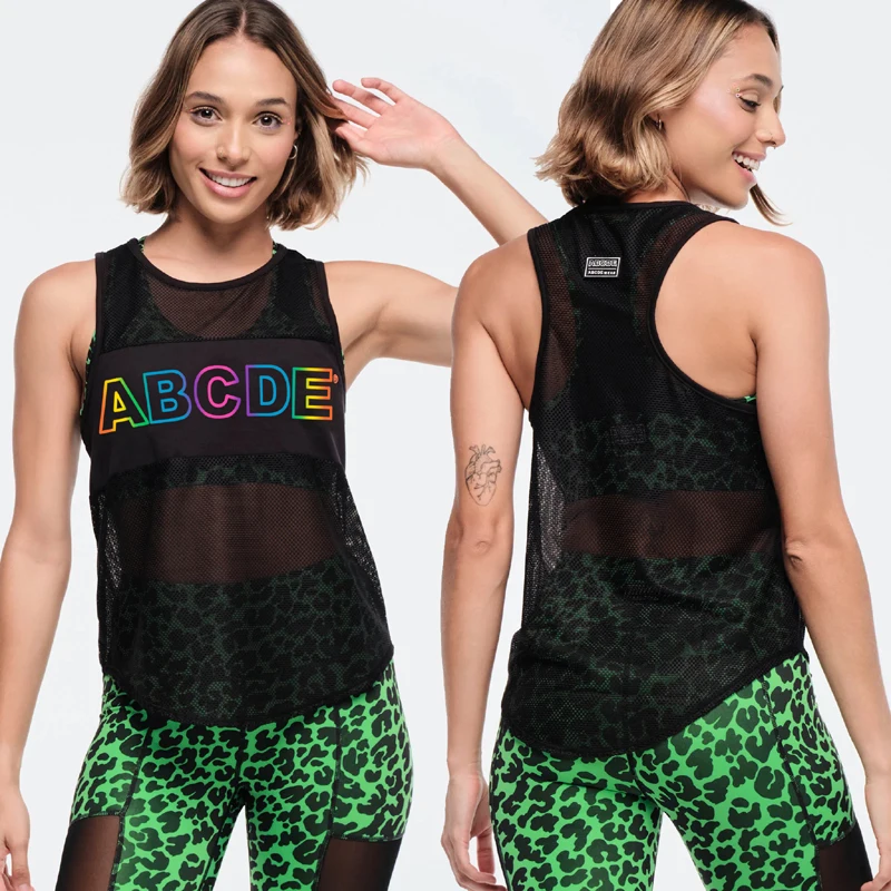 ABCDE Одежда для фитнеса Бег Спорт Танцы Группа Быстросохнущий сетчатый жилет без