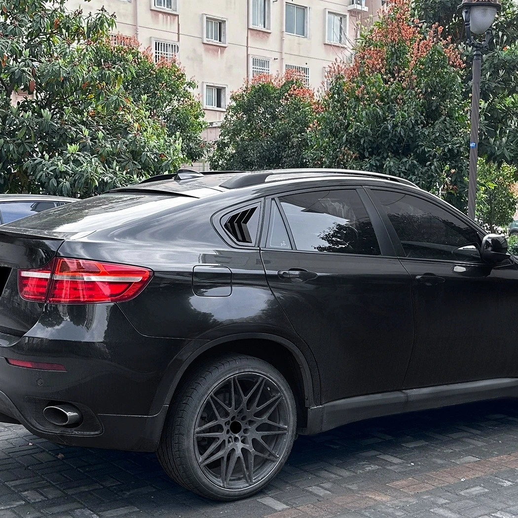 Фото Задний спойлер-жалюзи для BMW X6 E71 E72 2008-2014, треугольные жалюзи в форме плавников акулы, воздуховод для заднего окна №4