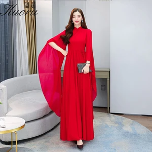 Red Beach Dress Summer Clothes For Women 2022 Tunics Maxi Fashion Elegant White Chiffon Long Sleeve Pink Prom Wedding Dresses