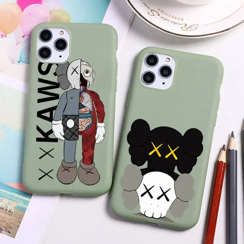 

Luxury Anti-Fall Fashion Kaw Boy Phone Case For iphone 13 12 11 Pro Max Mini XS 8 7 6 6S Plus X SE 2020 XR Candy green Silicone