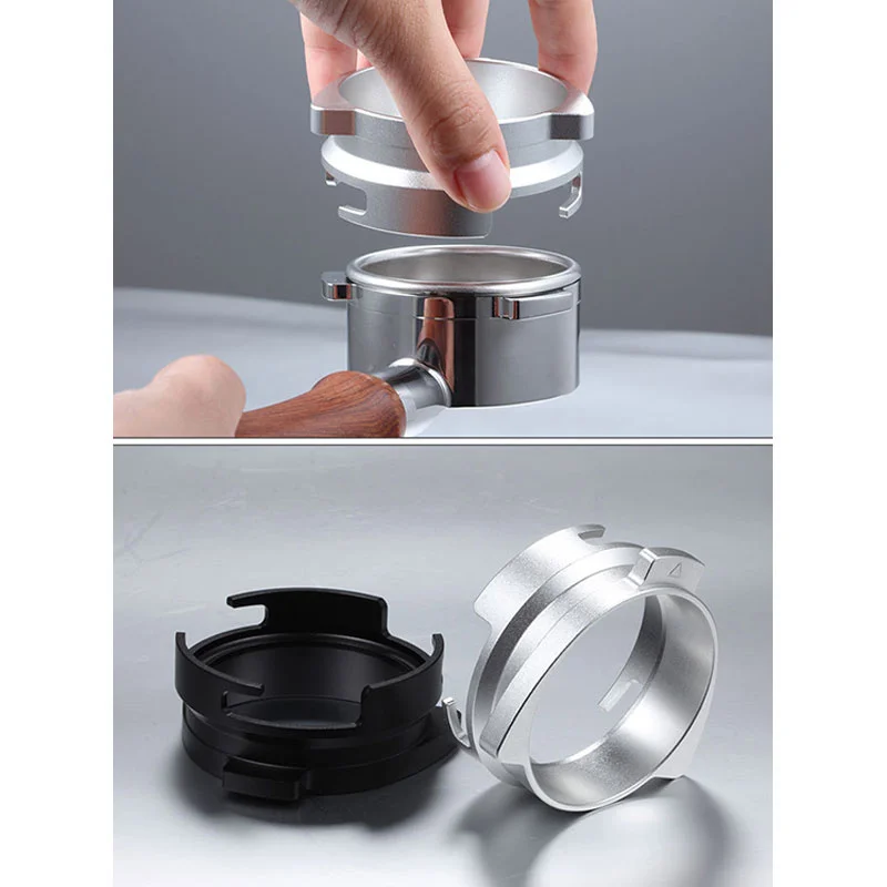 

Coffee Powder Receiving Dosing Ring Rotatable Aluminum Alloy Loop for 8 Series Coffee Machines