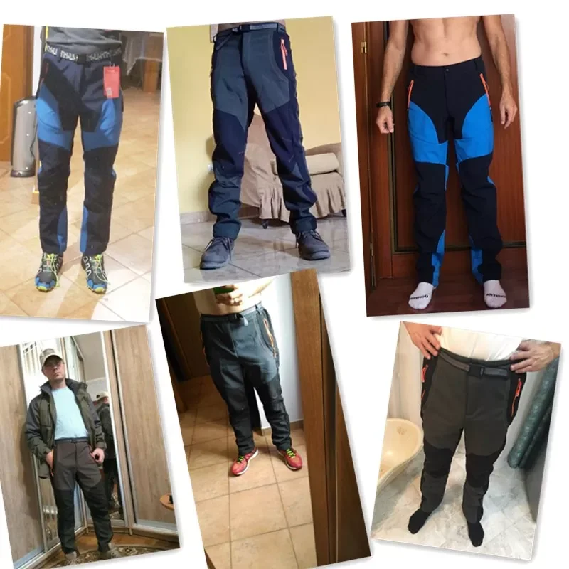 

Travel Softshell Trousers Waterproof Windproof Thermal Men's Warm Woman Men's Trousers Winter Men Cargo Pants Elastic Waist