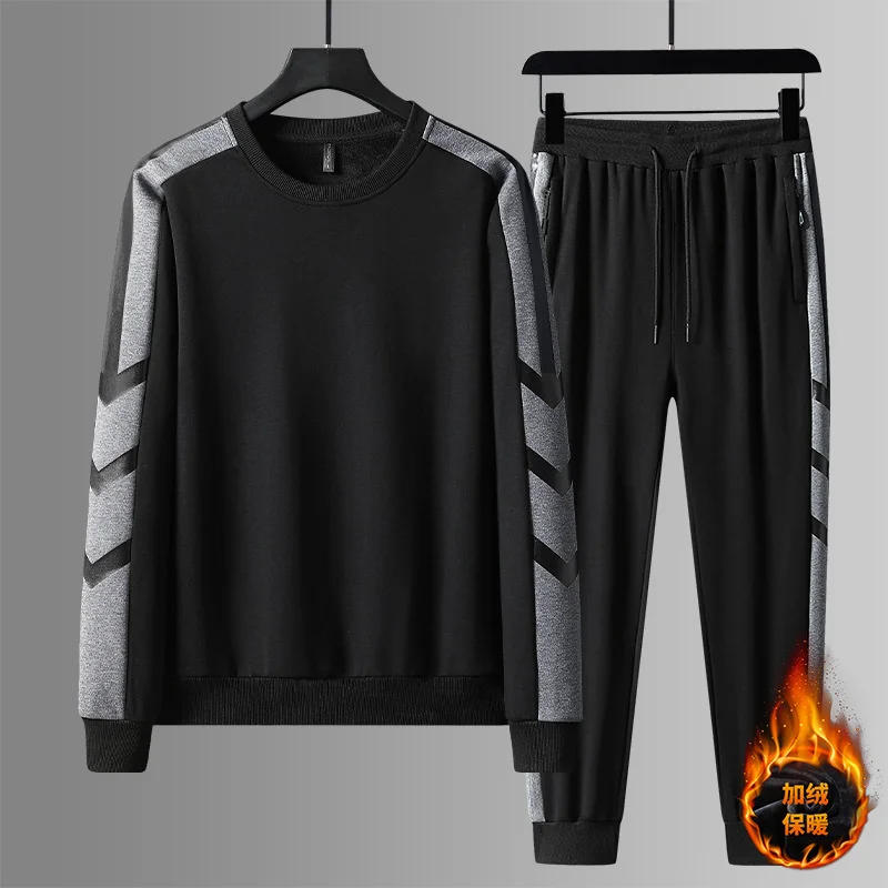 

Men's sweater 2023 new and winter thickened round neck long sleeve upper garment autumn loose casual sports suit