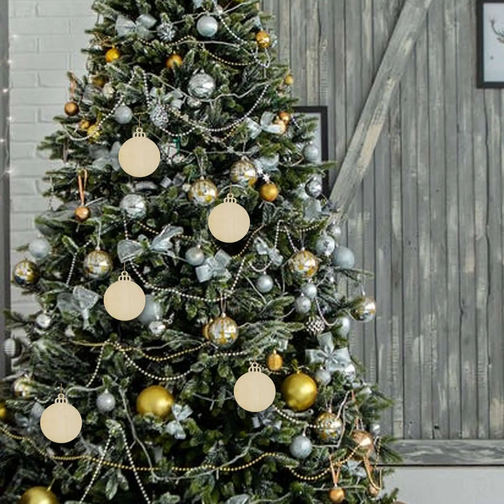 50 шт. DIY ремесленная деревянная круглая безделушка с шпагат для краски