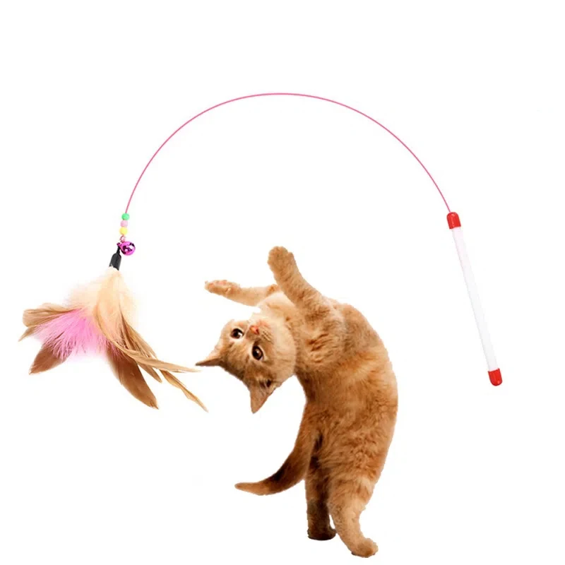 

Cat Toys,Retractable Cat Wand Toy,Interactive cat Toy Wand Kitten Toys for Indoor Cats, Cats interactive feather with Stick cat